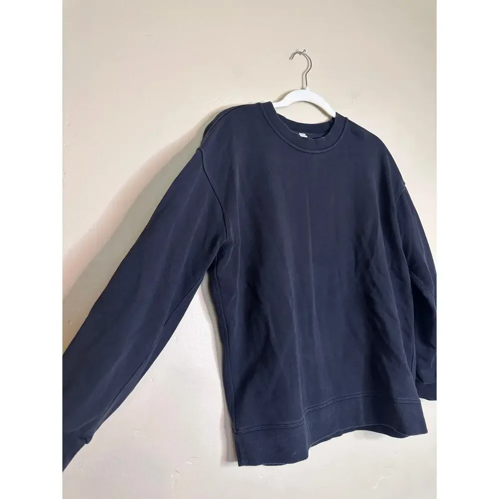 Lululemon Cotton Pullover Crew Neck Black Sweatshirt 4
